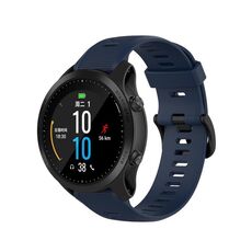 Per Garmin Forerunner945 / fenix5 Plus / Approach S60 cinturino in silicone monocromatico (blu notte)