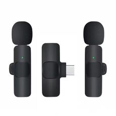 K9 2 in 1 Wireless Clip-on Auto Noise Cancelling Mini microfono dal vivo, Porta: Type-C