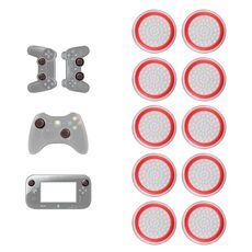 10 PCS Gamepad Silicone Pulsante Luminoso Cap Rocker Cap Per PS5/PS4/PS3/ONE/360/PRO/serie X/S (cerchio rosso trasparente)