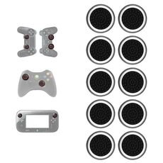 10 PCS Gamepad In Silicone Pulsante Luminoso Cap Rocker Cap Per PS5/PS4/PS3/ONE/360/PRO/serie X/S (Nero Cerchio Bianco)