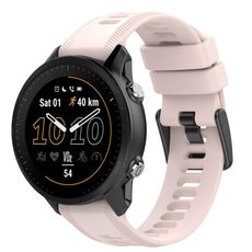 Per Garmin Forerunner 955 22mm cinturino in silicone a tinta unita (rosa sabbia)