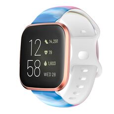 Cinturino per orologio in silicone con fibbia a farfalla con stampa Fitbit Versa (primavera)