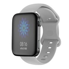Per Xiaomi Mi Watch Cinturino in silicone con fibbia a farfalla da 18 mm (grigio)