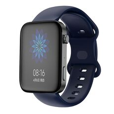 Per Xiaomi Mi Watch Cinturino in silicone con fibbia a farfalla da 18 mm (blu notte)