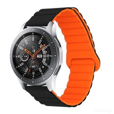 Per Xiaomi Haylou Smart Watch 2 LS02 / RS4 / RS4 Plus Cinturino magnetico in silicone con fibbia inversa (nero arancione)
