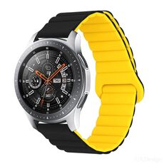 Per Xiaomi Haylou Smart Watch 2 LS02 / RS4 / RS4 Plus Cinturino in silicone magnetico con fibbia inversa (nero giallo)