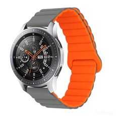 Per Xiaomi Haylou Smart Watch 2 LS02 / RS4 / RS4 Plus Cinturino magnetico in silicone con fibbia inversa (grigio arancione)