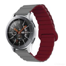 Per Xiaomi Haylou Smart Watch 2 LS02 / RS4 / RS4 Plus Cinturino magnetico in silicone con fibbia inversa da 20 mm (grigio vino rosso)