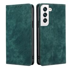 Per Samsung Galaxy S22 + 5G RFID Spazzola antifurto Custodia magnetica in pelle per telefono (verde)