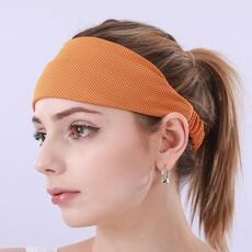 3 PCS Cold Feeling Sports Hairband Fitness Cintura assorbente del sudore (824 giallo arancione)