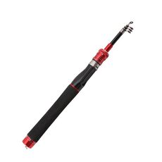 Canna da pesca telescopica Mini canna da pesca Attrezzatura da pesca portatile, lunghezza: 2,1 m (manico dritto rosso)