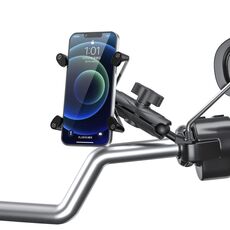 ZH-1558B1 Supporto per telefono in lega di alluminio a forma di X per specchietto retrovisore per moto