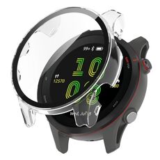 Per Garmin Forerunner 255 Custodia per orologio con pellicola temperata per PC (bianco trasparente)