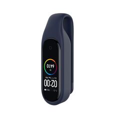 Per Xiaomi Mi Band 7/6/5/4 Custodia per orologio in silicone con clip in lamiera d'acciaio (blu notte)