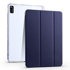Per Honor V6 10.4 pollici 3-pieghevole TPU Custodia per tablet in pelle intelligente (blu scuro)