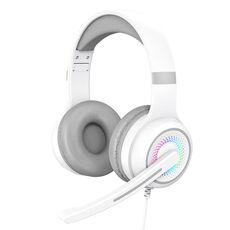 Cuffie da gioco cablate per PC stereo LED Y20 con microfono (bianco)