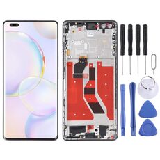Schermo LCD OLED originale per Honor 50 Pro Digitizer Assemblaggio completo con cornice (argento)