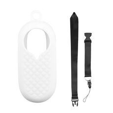Custodia in silicone per fotocamera pollice 2 pezzi + cordino per Insta360 GO2 (bianco)
