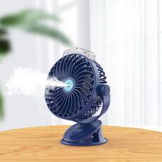 Ventola di raffreddamento stile clip da tavolo con ricarica USB, specifiche: Spray (blu)
