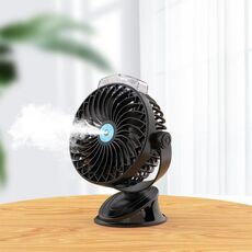 Ventola di raffreddamento stile clip da tavolo con ricarica USB, specifiche: Spray (nero)