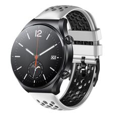 Per Xiaomi MI Watch S1 Cinturino in silicone traspirante bicolore da 22 mm (bianco + nero)