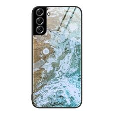 Per Samsung Galaxy S22 + 5G Custodia protettiva in vetro con motivo marmorizzato (spiaggia)