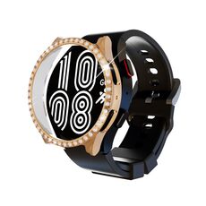 Per Samsung Galaxy Watch5 40mm / 44mm Cassa dell'orologio per PC cava diamantata (oro rosa)