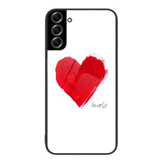 Custodia per telefono in vetro colorato colorato Samsung Galaxy S22+ 5G (Amore)