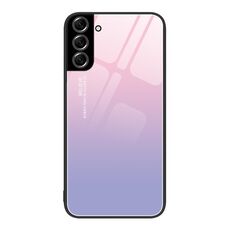 Custodia per telefono in vetro colorato colorato Samsung Galaxy S22+ 5G (cielo viola)