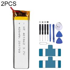 2 pezzi 401862 Sostituzione della batteria ai polimeri di litio da 420 mAh