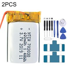 Sostituzione della batteria ai polimeri di litio 2 pezzi 702030 400 mAh