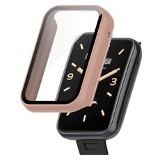 Per Xiaomi Mi Band 7 Pro PC + Custodia protettiva per orologio completamente chiusa con pellicola resistente (rosa)