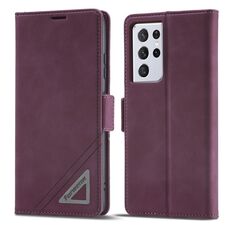 Per Samsung Galaxy S21 Ultra 5G Custodia per telefono in pelle con fibbia Dual-side Forwenw (rosso vino)