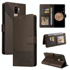 Per Samsung Galaxy S9 + GQUTROBE Custodia per telefono in pelle magnetica con sensazione di pelle (marrone)