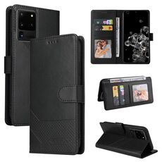 Per Samsung Galaxy S20 Ultra GQUTROBE Custodia in pelle magnetica per telefono (nero)