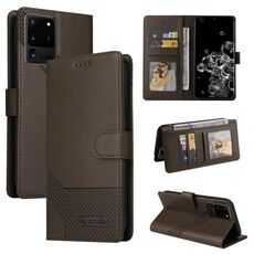 Per Samsung Galaxy S20 Ultra GQUTROBE Custodia in pelle magnetica per telefono (marrone)