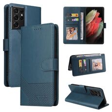 Per Samsung Galaxy S21 Ultra 5G GQ UTROBE Custodia in pelle magnetica per telefono (blu)