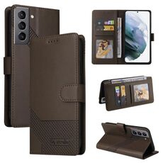 Per Samsung Galaxy S21 FE 5G GQ UTROBE Custodia in pelle magnetica per telefono (marrone)