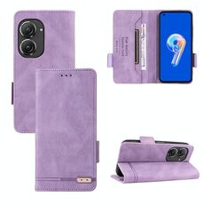 Per Asus Zenfone 9 Custodia per cellulare in pelle con chiusura magnetica (viola)