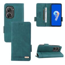Per Asus Zenfone 9 Custodia per cellulare in pelle con chiusura magnetica (verde)