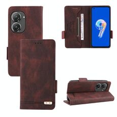 Per Asus Zenfone 9 Custodia per cellulare in pelle con chiusura magnetica (marrone)