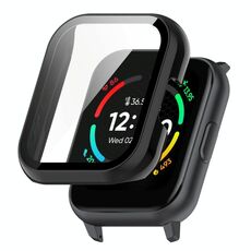 Per Realme TechLife Watch S100 / SZ100 Custodia protettiva per orologio completamente chiusa con pellicola rinforzata per PC universale (nero)