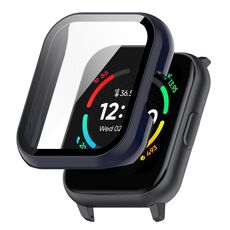 Per Realme TechLife Watch S100 / SZ100 Custodia protettiva per orologio completamente chiusa con pellicola rinforzata per PC universale (blu inchiostro)