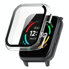 Per Realme TechLife Watch S100 / SZ100 Custodia protettiva per orologio completamente chiusa con pellicola rinforzata per PC universale (bianco trasparente)