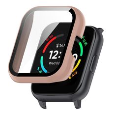 Per Realme TechLife Watch S100 / SZ100 Custodia protettiva per orologio completamente chiusa con pellicola rinforzata per PC universale (rosa)