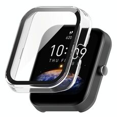 Per Amazfit Bip 3 / Bip 3 Pro PC + custodia protettiva completamente chiusa con pellicola rinforzata (bianco trasparente)