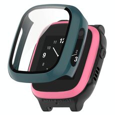 Per Xplora X5 Play Orologio per bambini PC + Custodia protettiva integrata in vetro temperato (verde pino)
