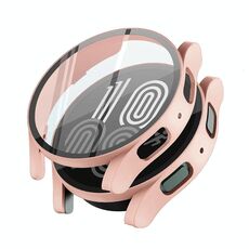 Per Samsung Galaxy Watch5 40 mm PC + custodia protettiva integrata in vetro temperato (oro rosa)