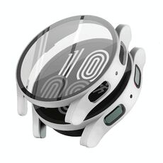 Per Samsung Galaxy Watch5 40 mm PC + custodia protettiva integrata in vetro temperato (argento)