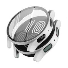 Per Samsung Galaxy Watch5 44mm PC + custodia protettiva integrata in vetro temperato (argento)